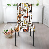 Giraffe Pattern Print Design 05 Dining Chair Slipcover