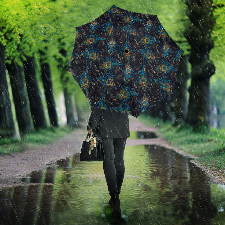 Beautiful Peacock Feather Pattern Umbrella