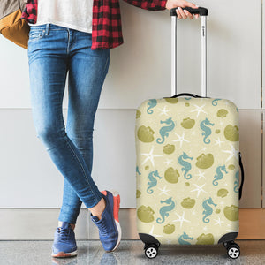 Seahorse Shell Starfish Pattern Background Cabin Suitcases Luggages