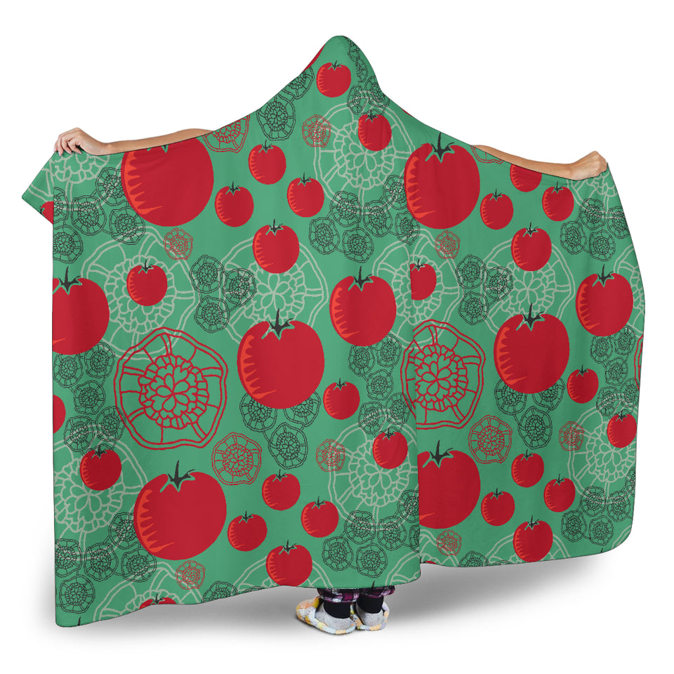 Tomato Design Pattern Hooded Blanket