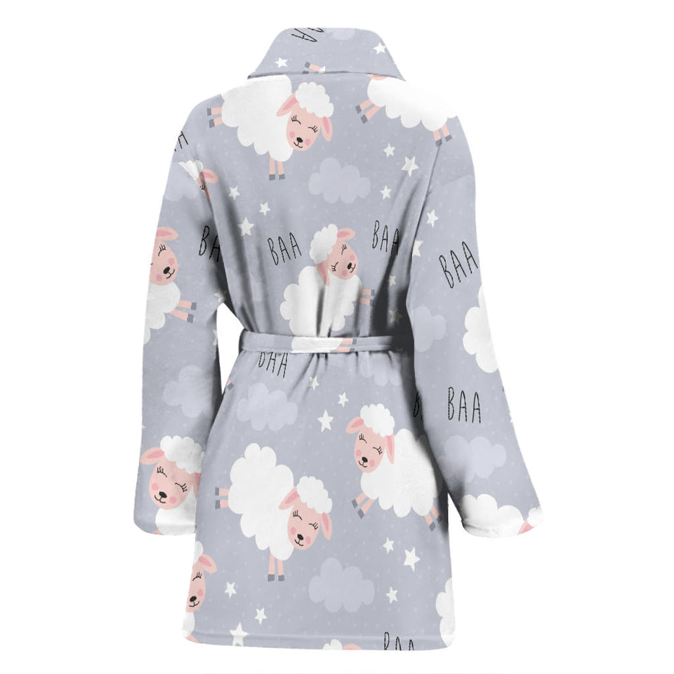 Sweet Dreams Sheep Pattern Women'S Bathrobe