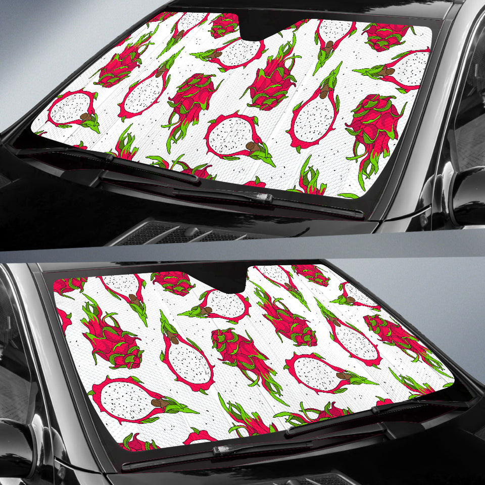 Dragon Fruits White Background Car Sun Shade