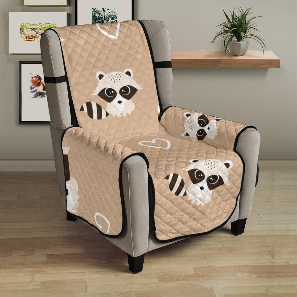 Cute raccoon heart pattern Chair Cover Protector