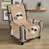Cute raccoon heart pattern Chair Cover Protector