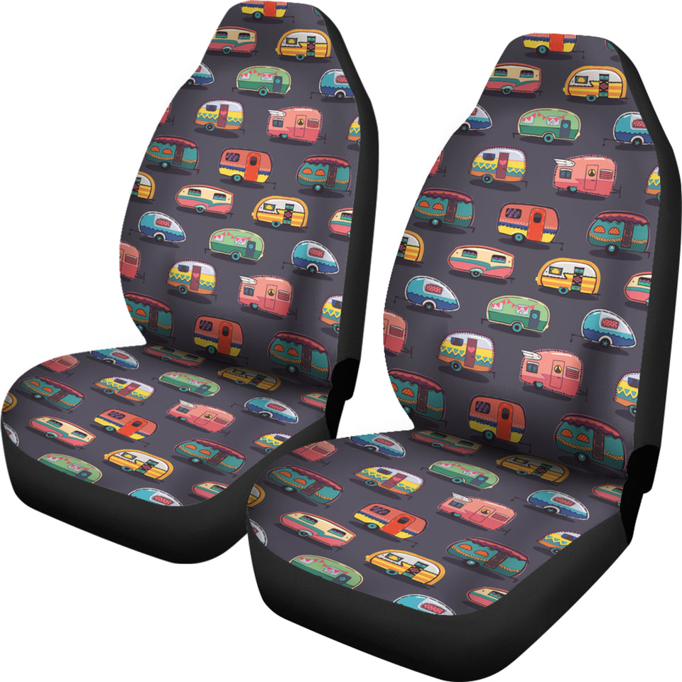 Camper Van Pattern Print Design 02 Universal Fit Car Seat Covers