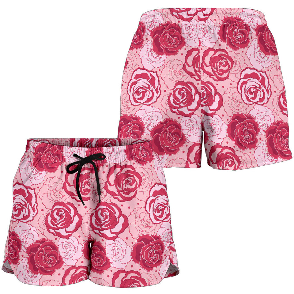 Rose Pattern Print Design 02 Women Shorts