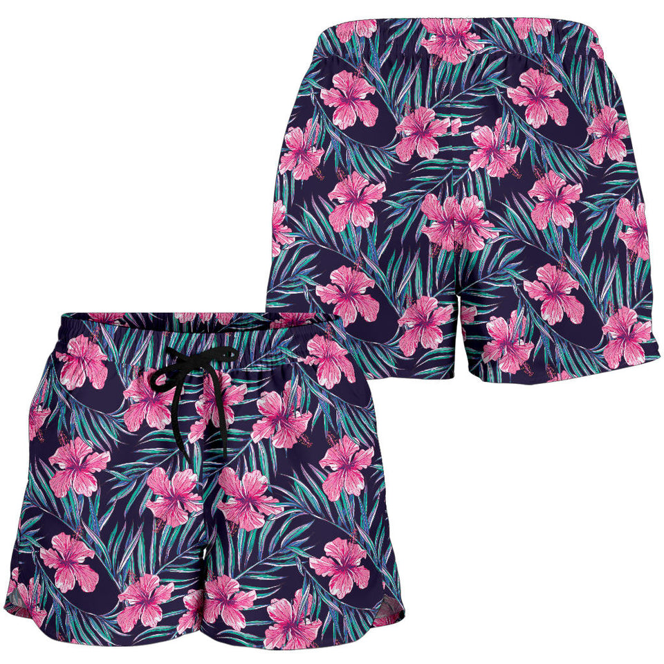 Hibiscus Pattern Print Design 05 Women Shorts