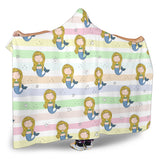 Cute Hand Drawn Mermaid Hooded Blanket