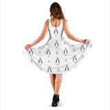 Penguin Pattern Sleeveless Midi Dress