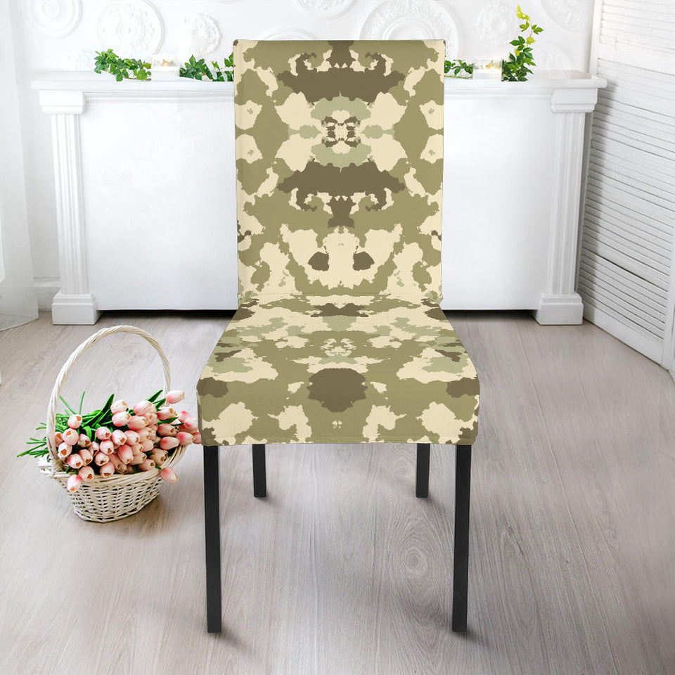 Light Green Camo Camouflage Pattern Dining Chair Slipcover