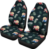 Cute Sloths Sleeping Christmas Ball Santa Hat Pattern  Universal Fit Car Seat Covers