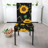 Sunflower Golden Polygonal Shapes Dining Chair Slipcover