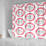 Hand Drawn Dragon Fruit Shower Curtain Fulfilled In US