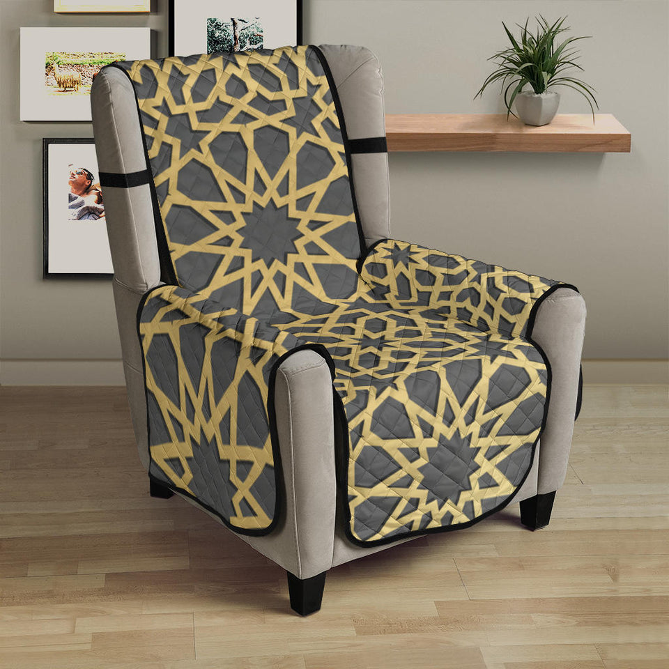 arabic star gold pattern Chair Cover Protector