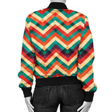 Zigzag  Chevron Colorful Pattern Women'S Bomber Jacket