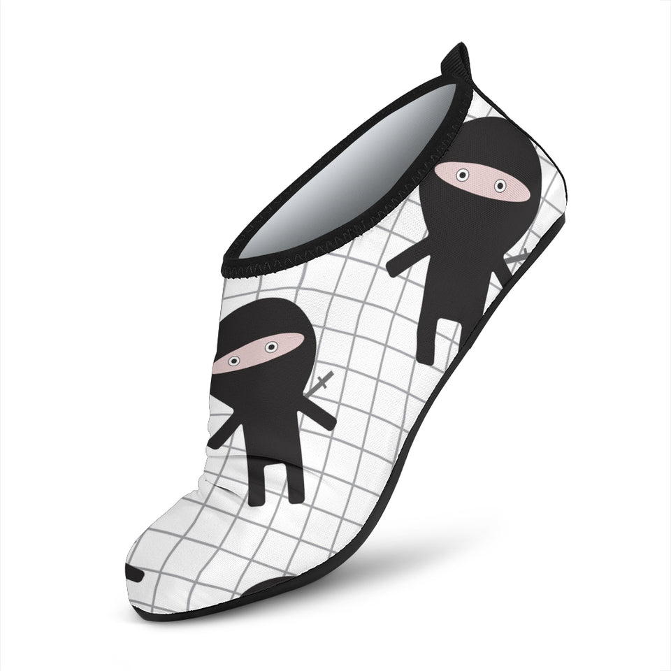 Ninja Pattern Plaid Background Aqua Shoes