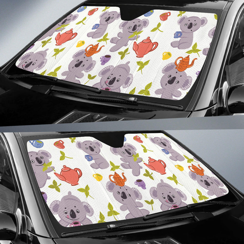 Cute Koalas Teapots Tea Car Sun Shade