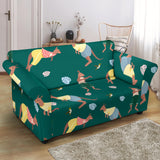 Kangaroo Leaves Pattern Loveseat Couch Slipcover