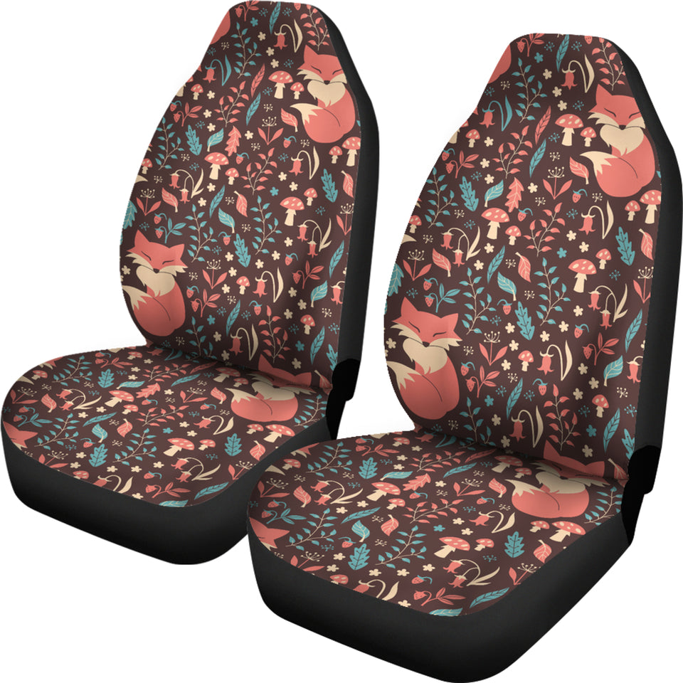 Fox Leaves Mushroom Pattern Universal Fit Car Seat Covers
