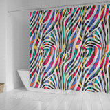 Colorful Zebra Skin Pattern Shower Curtain Fulfilled In US