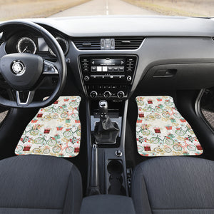 Bicycle Pattern Print Design 05 Front Car Mats