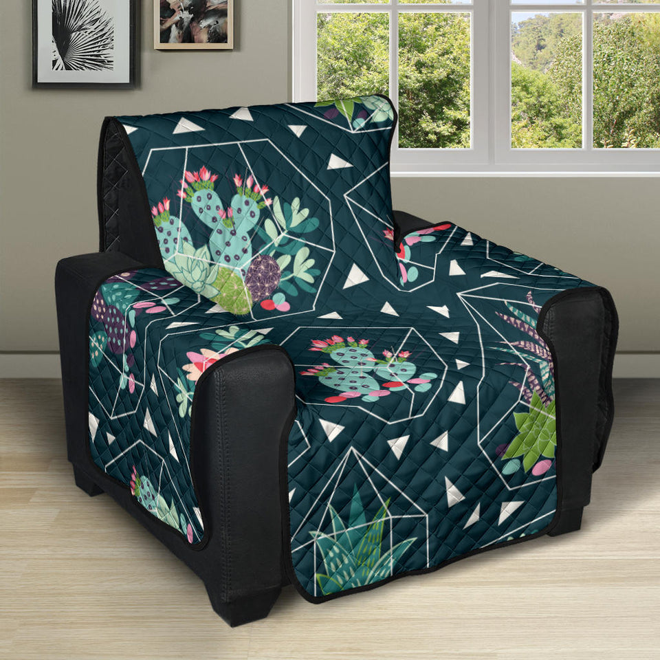 Cactus glass terrarium pattern Recliner Cover Protector