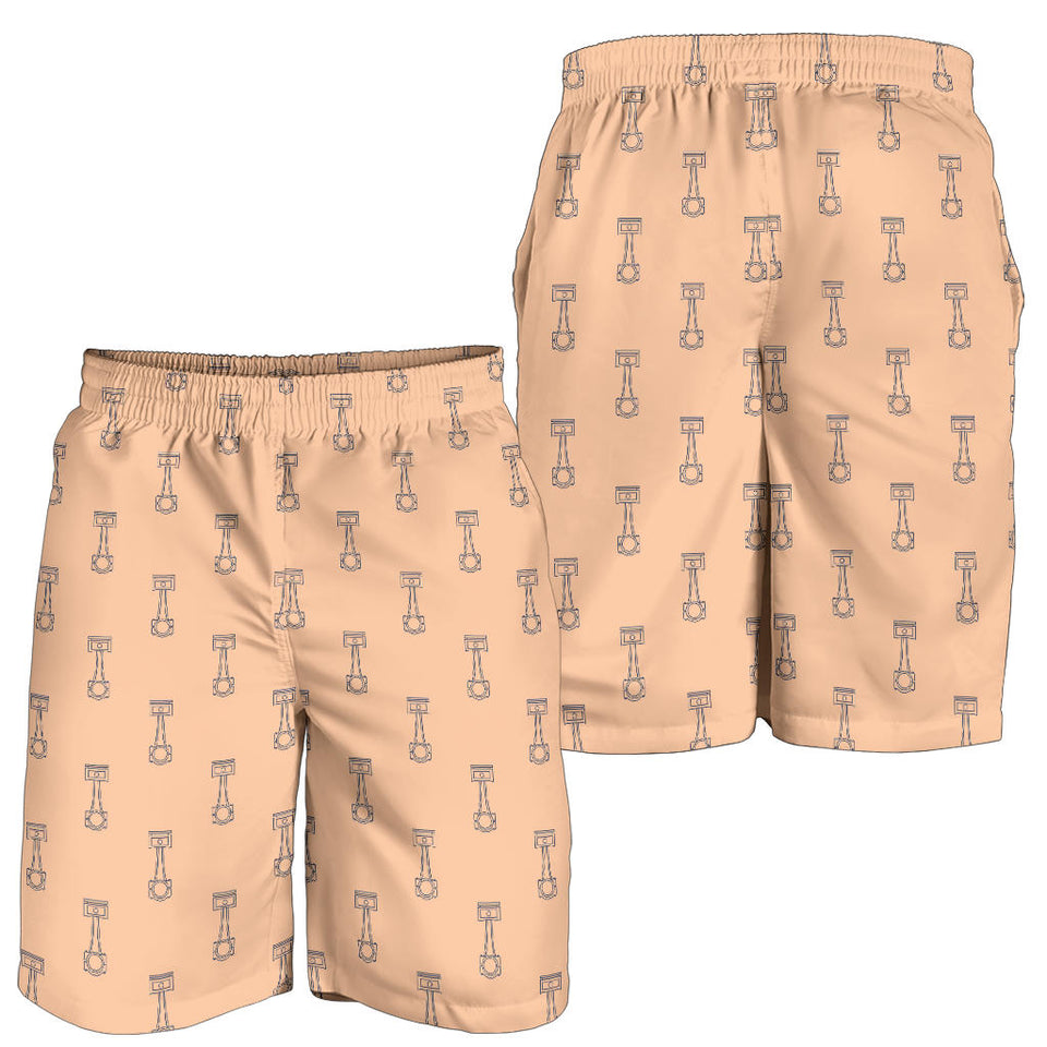 Engine Piston Cream Background Pattern Print Design 04 Men Shorts