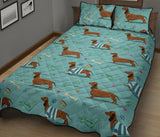 Dachshund decorative background Quilt Bed Set