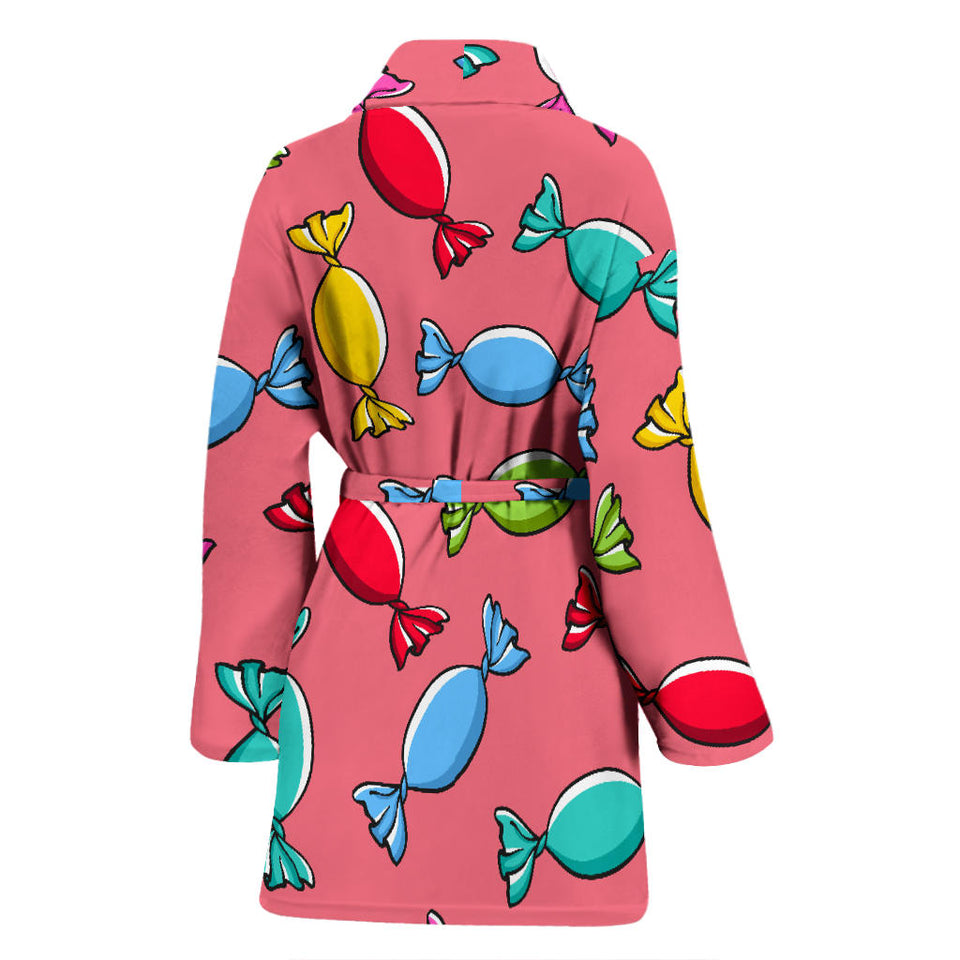 Colorful Wrapped Candy Pattern Women'S Bathrobe