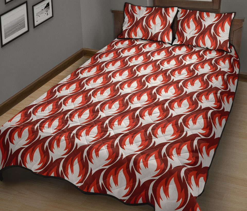 Fire flame symbol design pattern Quilt Bed Set
