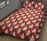 Fire flame symbol design pattern Quilt Bed Set