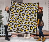 Gray Leopard Print Pattern Premium Quilt