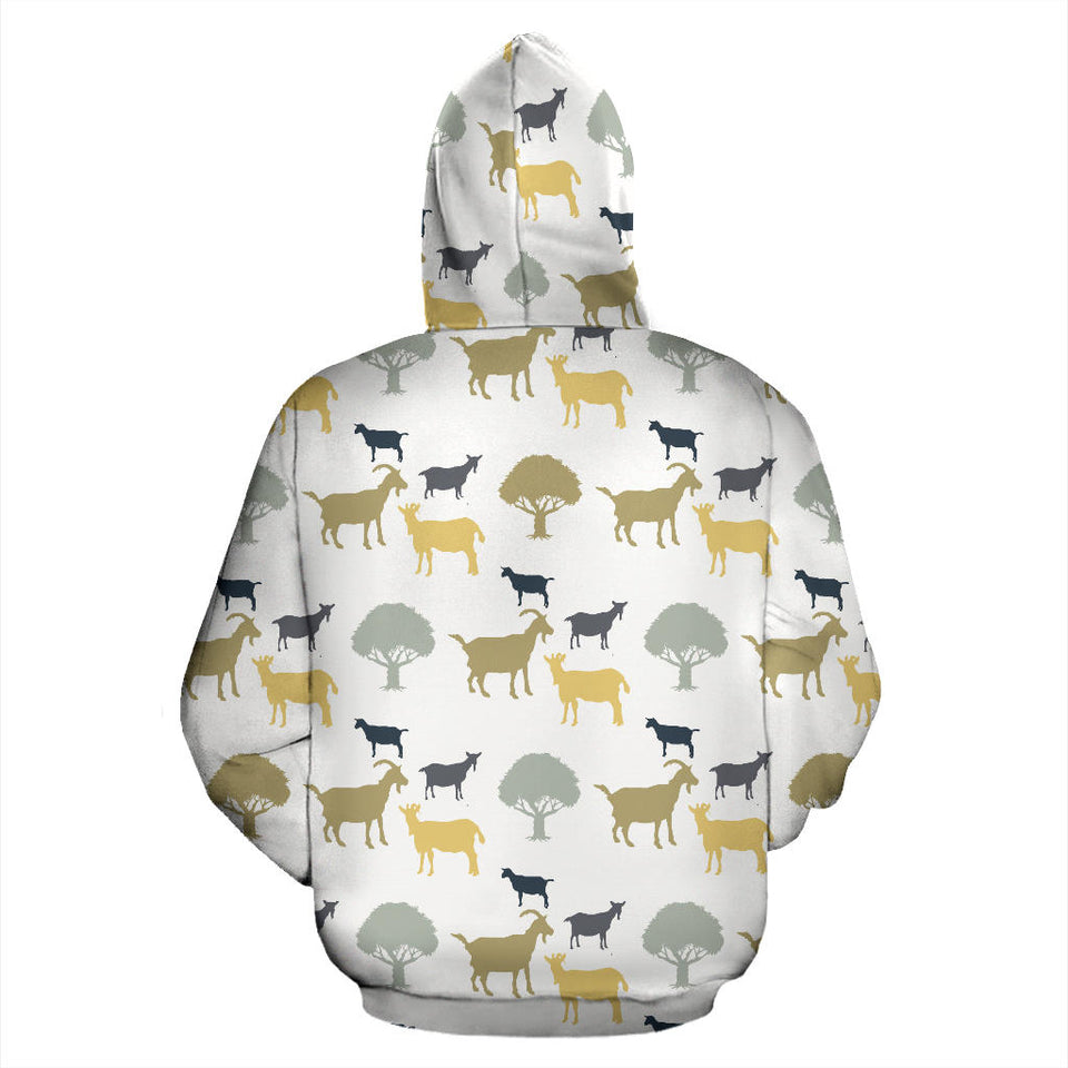 Silhouettes Of Goat And Tree Pattern Men Women Pullover Hoodie