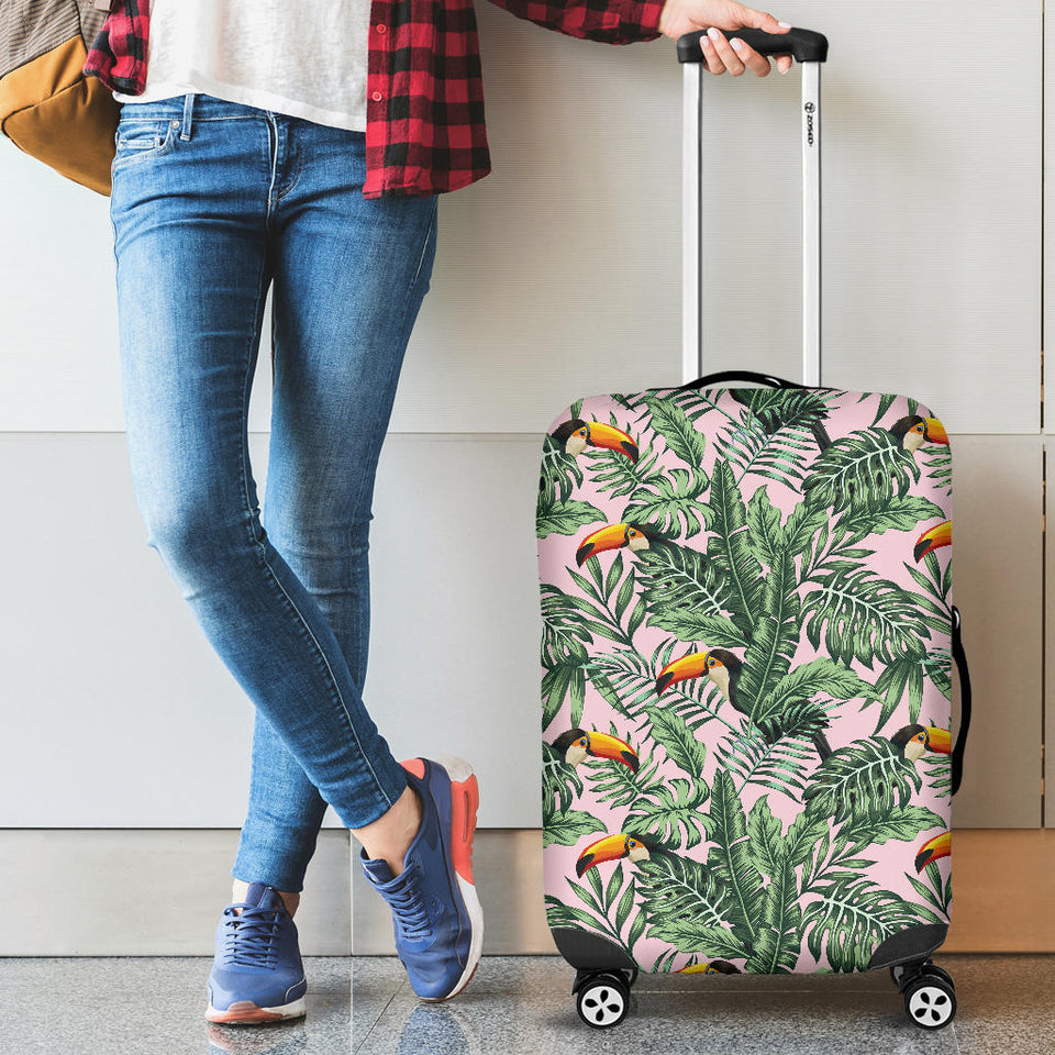 Toucan Tropical Green Jungle Palm Pattern Cabin Suitcases Luggages