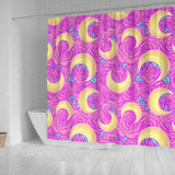 Moon Pink Rose Background Shower Curtain Fulfilled In US