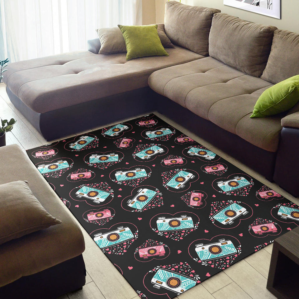 Camera Pattern Print Design 04 Area Rug