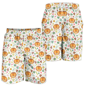 Lion Pattern Print Design 04 Men Shorts