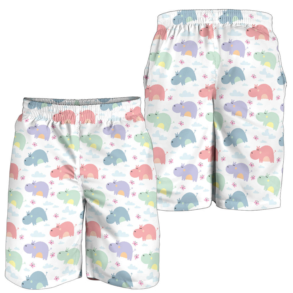 Hippopotamus Pattern Print Design 03 Men Shorts