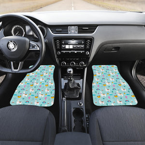Llama Alpaca Cactus Leaves Pattern Front Car Mats
