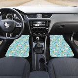 Llama Alpaca Cactus Leaves Pattern Front Car Mats