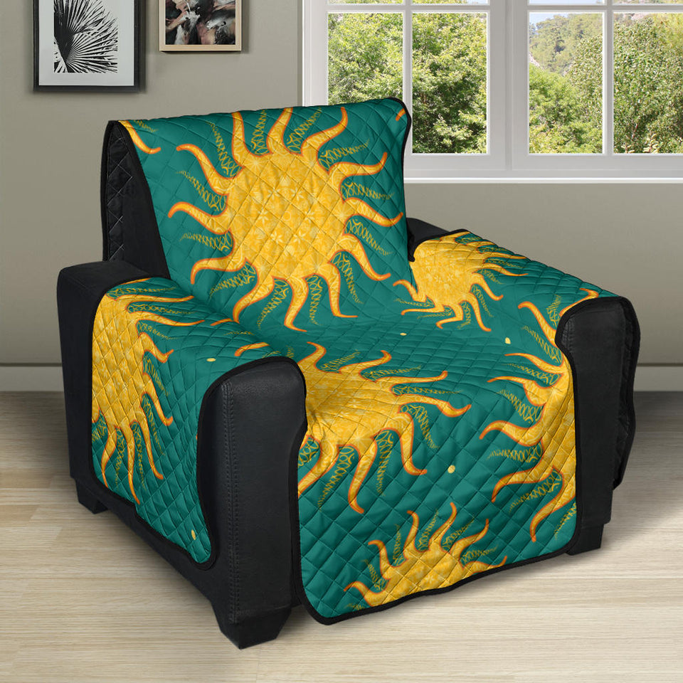Sun green background Recliner Cover Protector