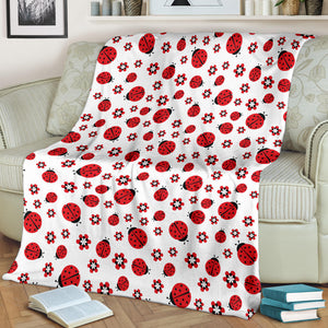 Ladybug Pattern Print Design 04 Premium Blanket