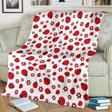 Ladybug Pattern Print Design 04 Premium Blanket