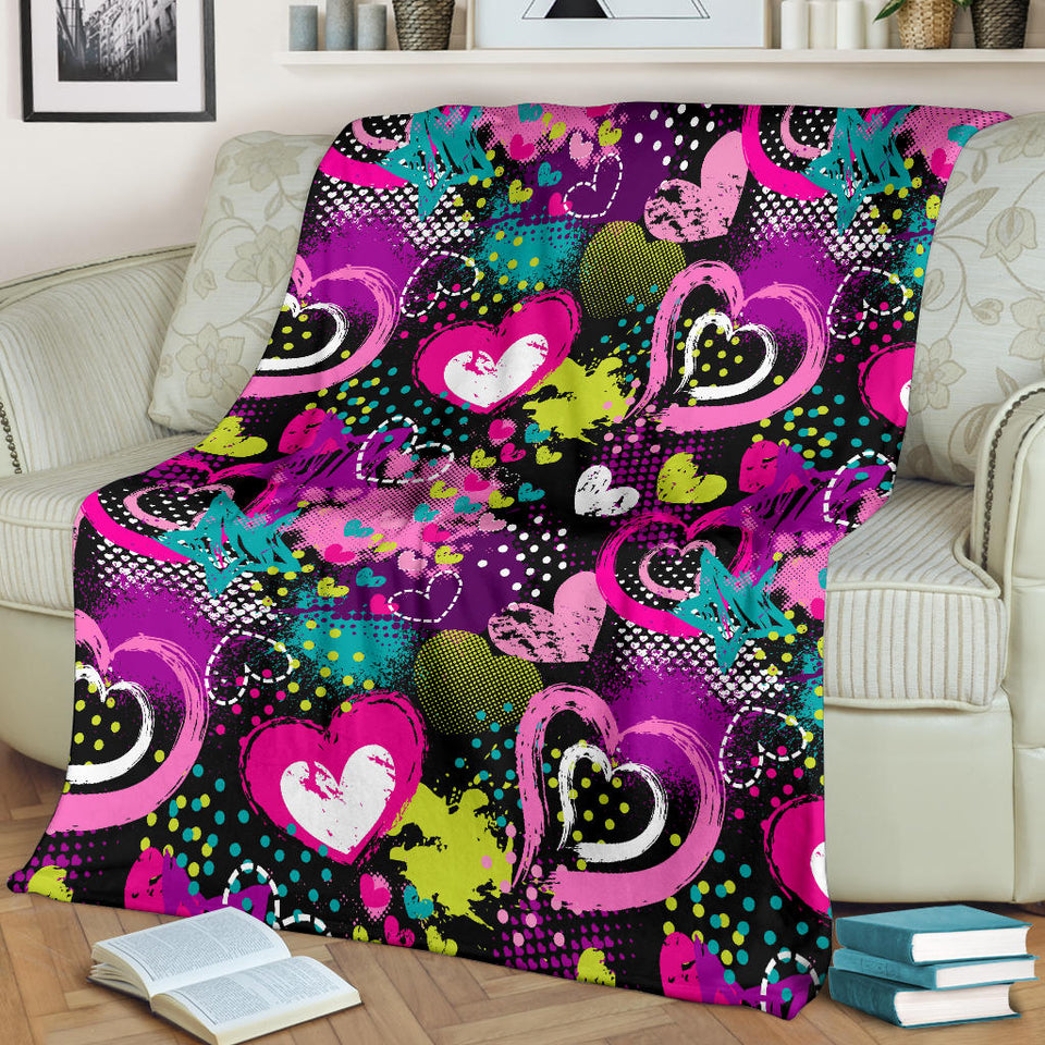Heart Dot Wave Star Creative Design Pattern Premium Blanket