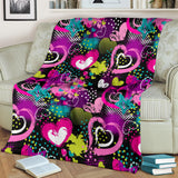 Heart Dot Wave Star Creative Design Pattern Premium Blanket