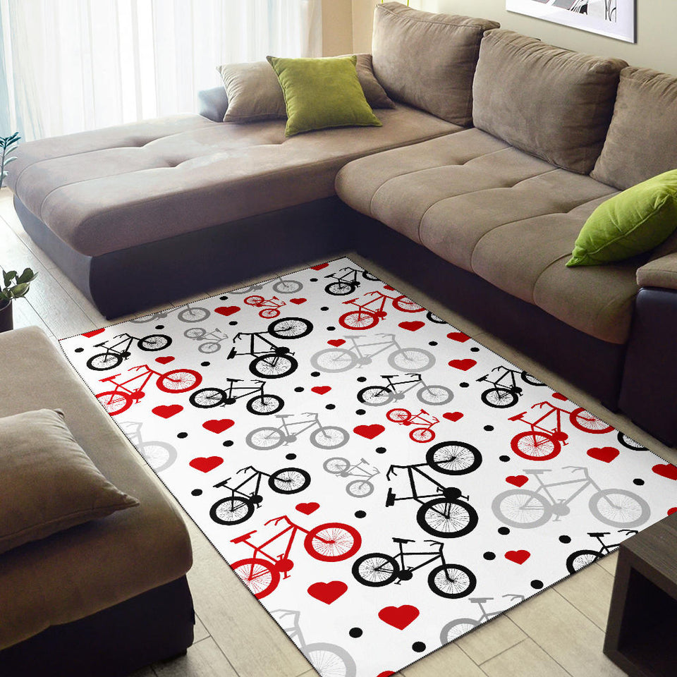 Bicycle Pattern Print Design 04 Area Rug