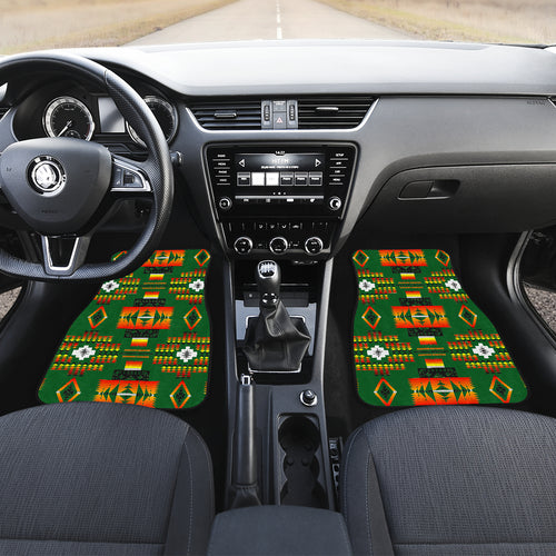 Seven Tribes Green Front Car Mats (Set Of 2)