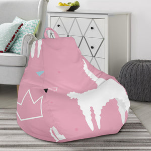 Llama Alpaca Pink Background Bean Bag Cover