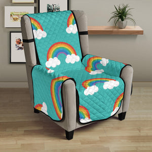 Rainbow pattern green background Chair Cover Protector