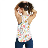 Maneki Neko Lucky Cat fan sakura Women Racerback Tank Top